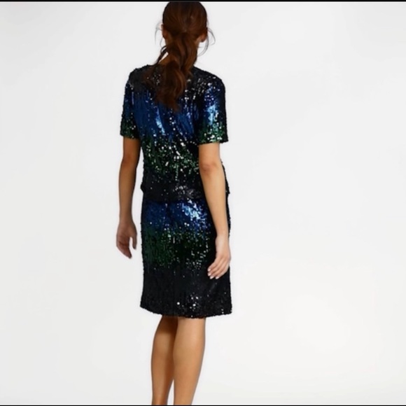 Brooks Brothers 🧚‍♂️NWTs🧚‍♂️ Ombré Sequin Shift Dress - Picture 5 of 13